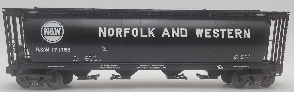 MTH 30-7599 N&W 4 Bay Cylindrical Hopper #171755 EX/Box