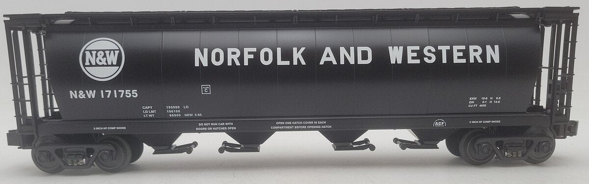 MTH 30-7599 N&W 4 Bay Cylindrical Hopper #171755 EX/Box