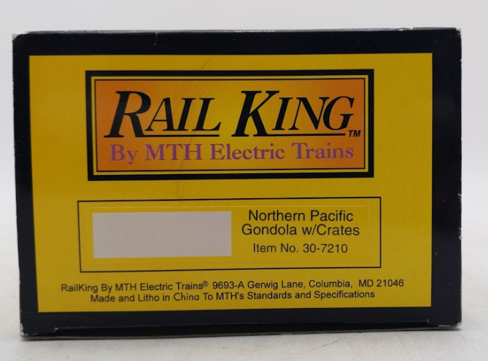 MTH 30-7210 O Gauge Northern Pacific Gondola w/ Crate Load LN/Box