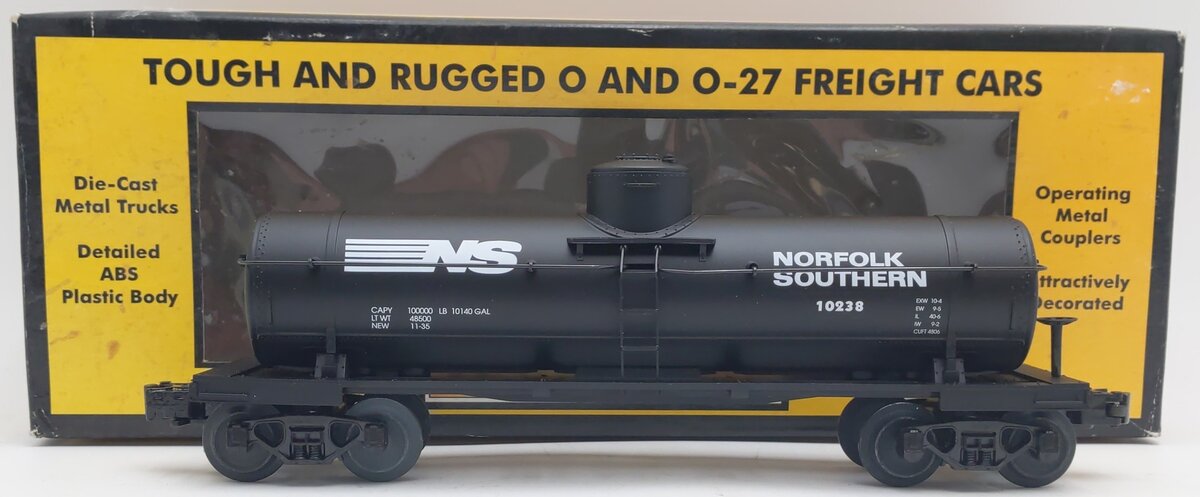 MTH 30-7312 O Gauge Norfolk Southern Single Dome Tank Car #10238 EX/Box