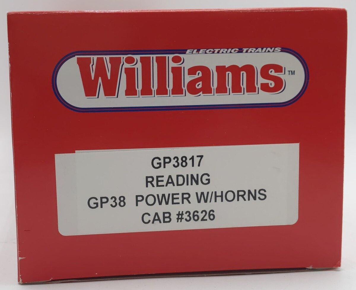 Williams GP3817 "O" Reading GP38 Powered Locomotive W/ Horns EX/Box