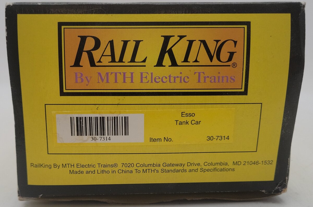MTH 30-7314 O Gauge ESSO Single Dome Tank Car #91863 EX/Box