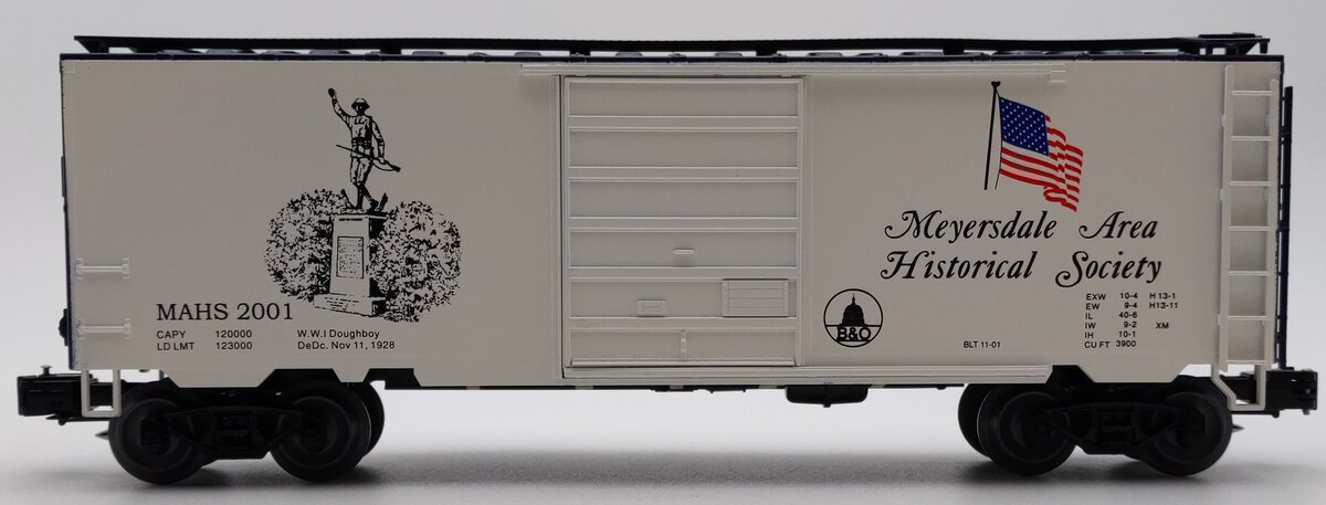Weaver MAHS 2001 O Scale B&O PS-1 W.W.1 DoughBoy 40' Boxcar (3 Rail) LN/Box