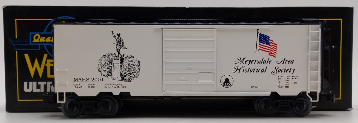 Weaver MAHS 2001 O Scale B&O PS-1 W.W.1 DoughBoy 40' Boxcar (3 Rail) LN/Box