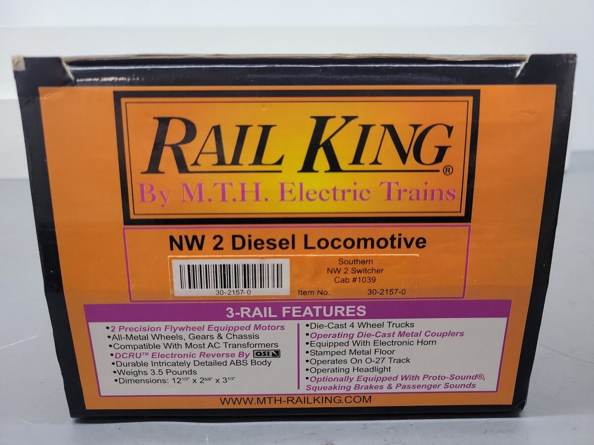 MTH 30-2157-0 Southern NW-2 Diesel Switcher w/Horn #1039 EX/Box