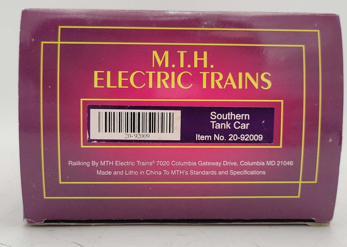 MTH 20-92009 O Gauge Southern Tank Car #995006 LN/Box
