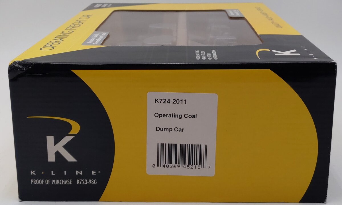 K-Line K724-2011 O Gauge Southern Operating Coal Dump Car #32831 LN/Box