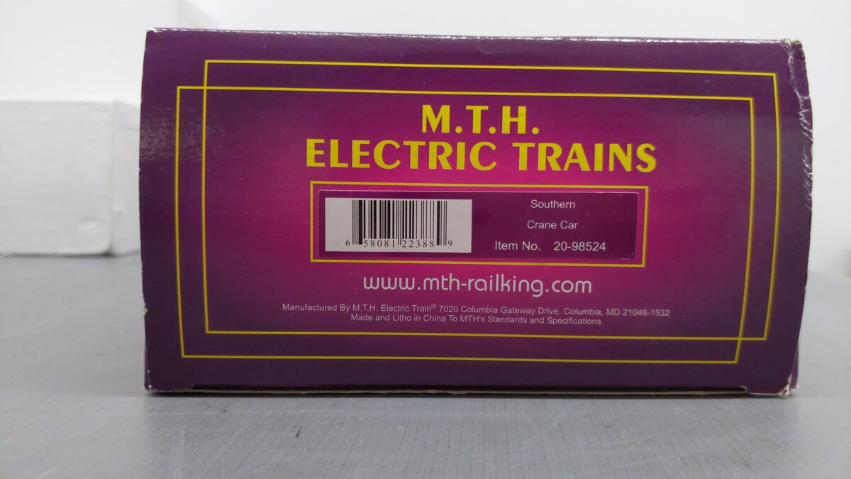 MTH 20-98524 O Gauge Southern Crane Car #903014 EX/Box