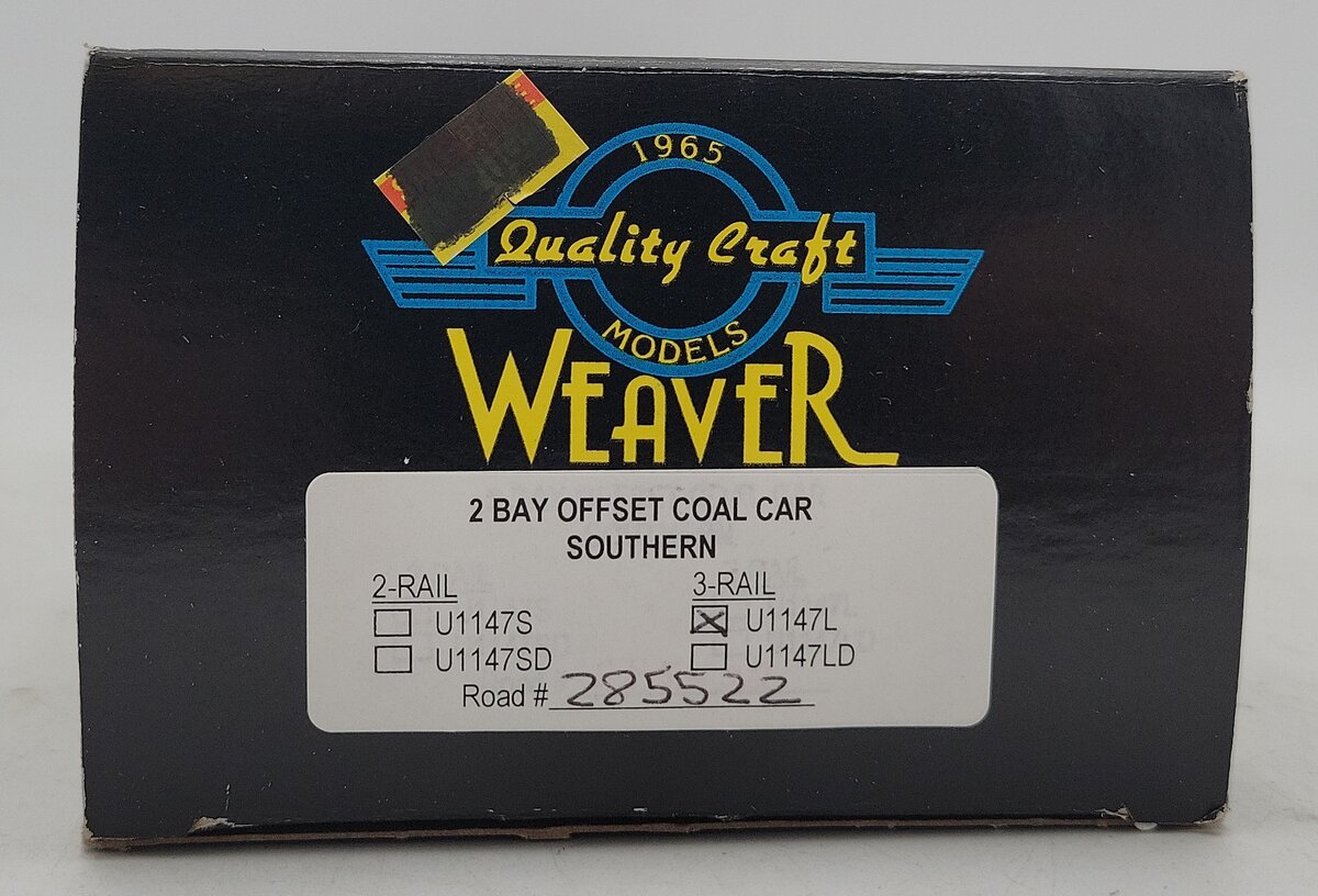 Weaver U1147L O Scale Southern 2 Bay Offset Coal Car #285522 LN/Box