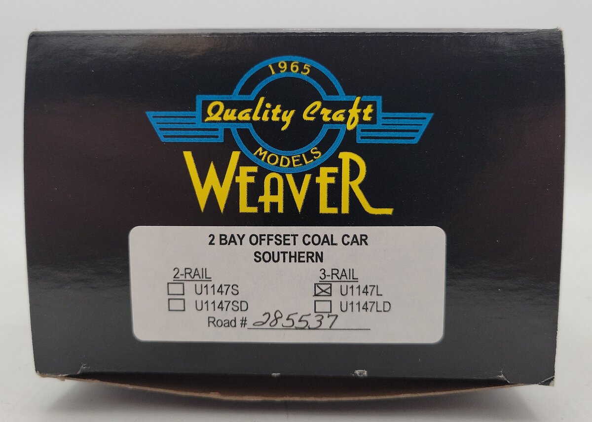 Weaver U1147L O Scale Southern 2 Bay Offset Coal Car #285537 LN/Box