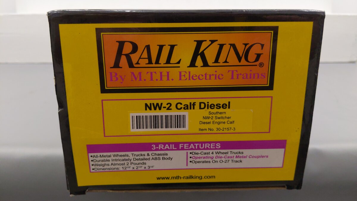 MTH 30-2157-3 Southern NW-2 Calf Non-Powered Diesel Switcher #1039 EX/Box