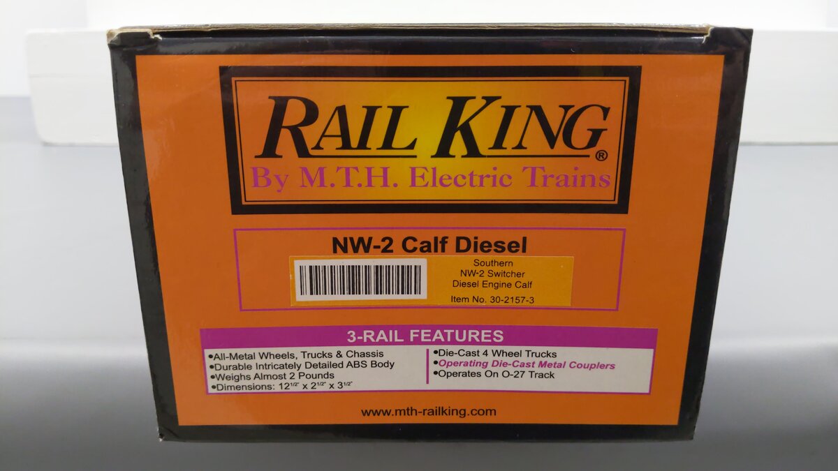 MTH 30-2157-3 Southern NW-2 Calf Non-Powered Diesel Switcher #1039 EX/Box