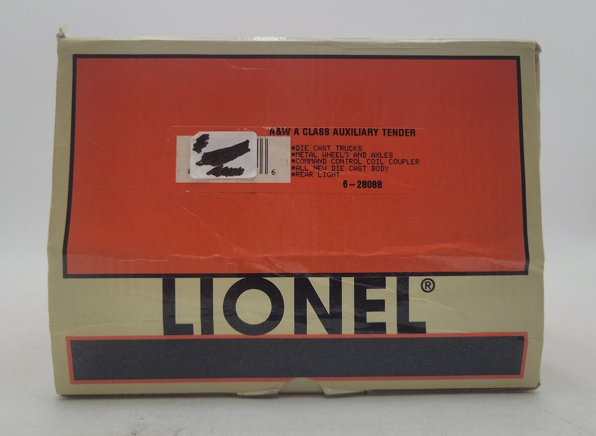 Lionel 6-28088 O Gauge Norfolk & Western A Class Auxiliary Water Tender #160207 LN/Box