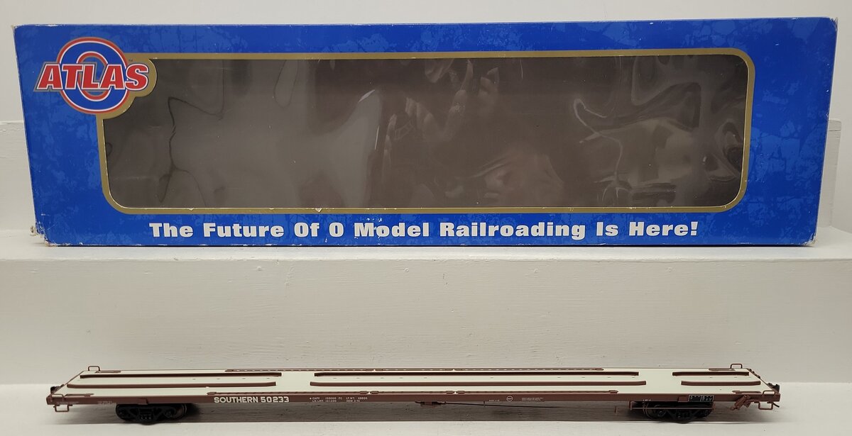 Atlas 6974-4 O Scale Southern 89'4'' Flatcar #50233 (2-Rail) LN/Box