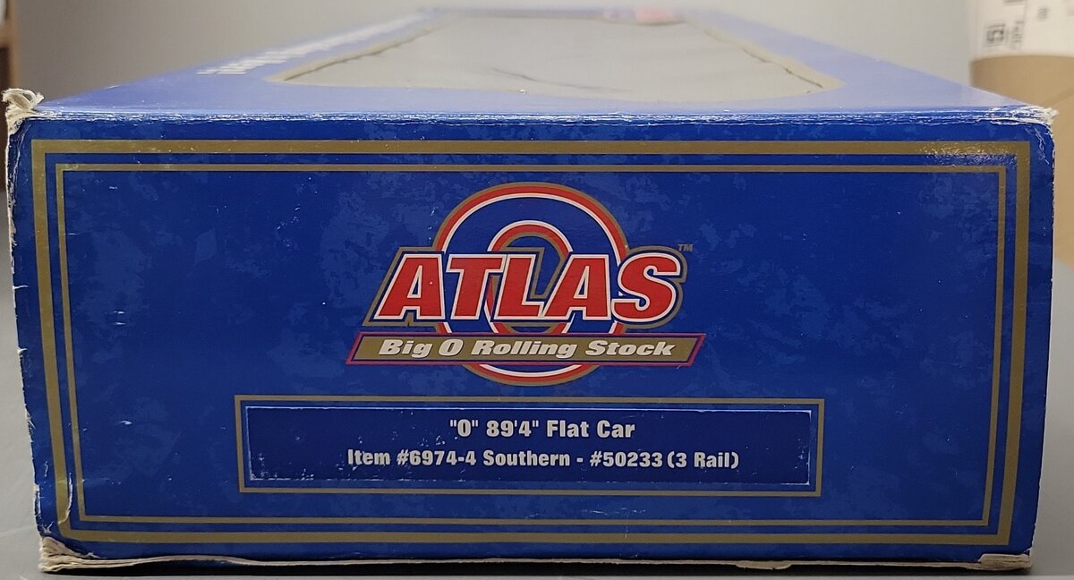 Atlas 6974-4 O Scale Southern 89'4'' Flatcar #50233 (2-Rail) LN/Box