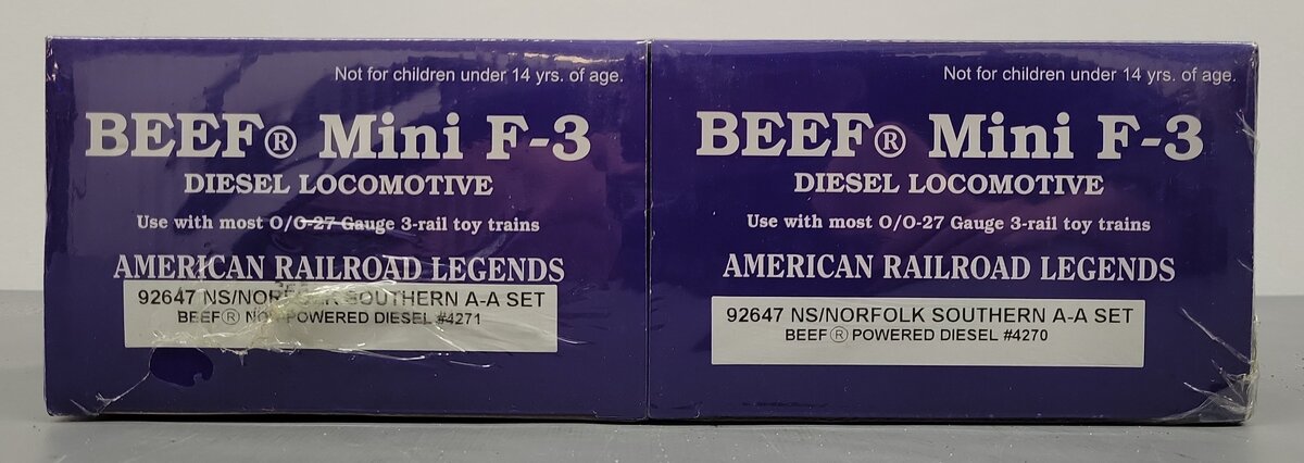 RMT 92647 O Norfolk Southern BEEF Mini  F-3 AA Locomotive Set #4270/4271 MT/Box