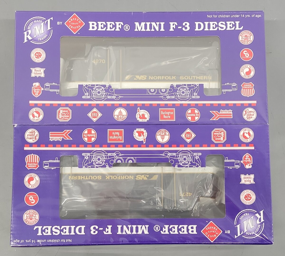 RMT 92647 O Norfolk Southern BEEF Mini  F-3 AA Locomotive Set #4270/4271 MT/Box