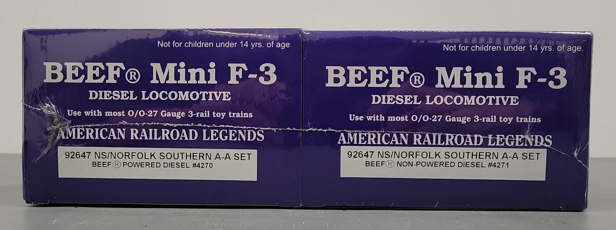 RMT 92647 O Norfolk Southern BEEF Mini  F-3 AA Locomotive Set #4270/4271 MT/Box
