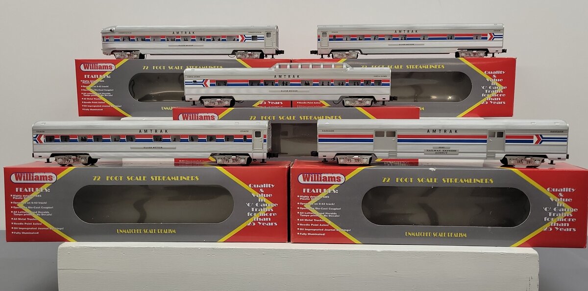 Williams 85109 O Gauge Amtrak 72' 5-Car Streamliner Set EX/Box