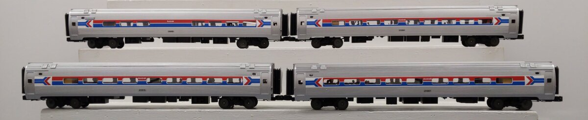 MTH 20-65285 O Gauge Amtrak (Phase 1) 4 Car Amfleet Passenger Set (4) EX/Box