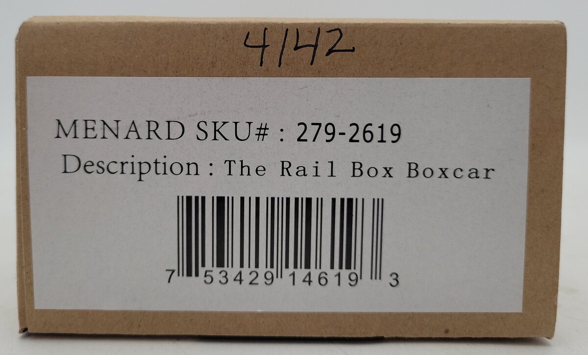 Menards 279-2619 O Gauge The Rail Box Car #4142 LN/Box