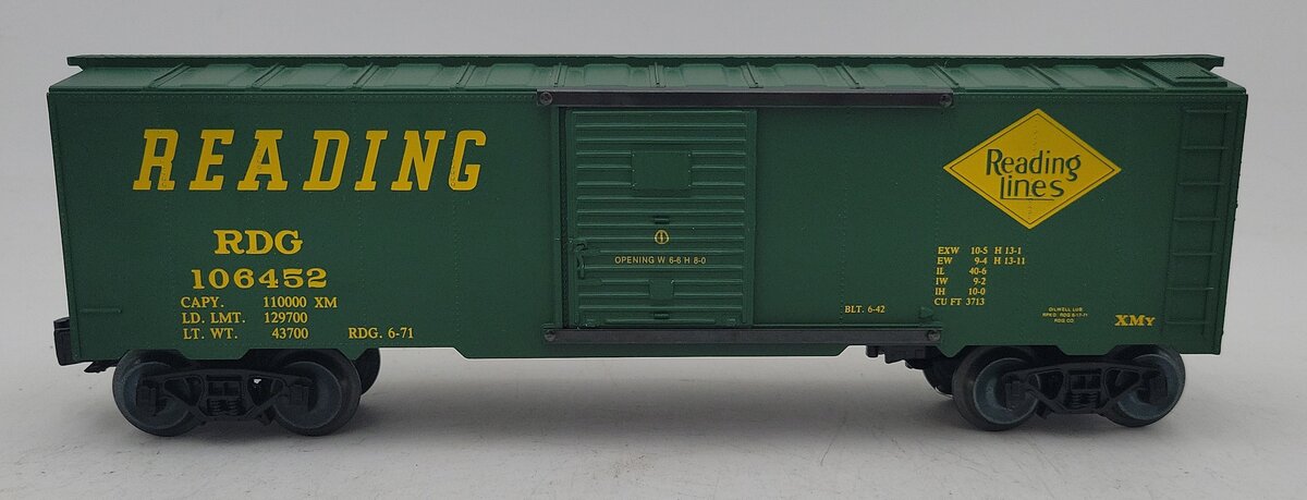 KMT 7 O Gauge Reading Boxcar #106452 EX/Box