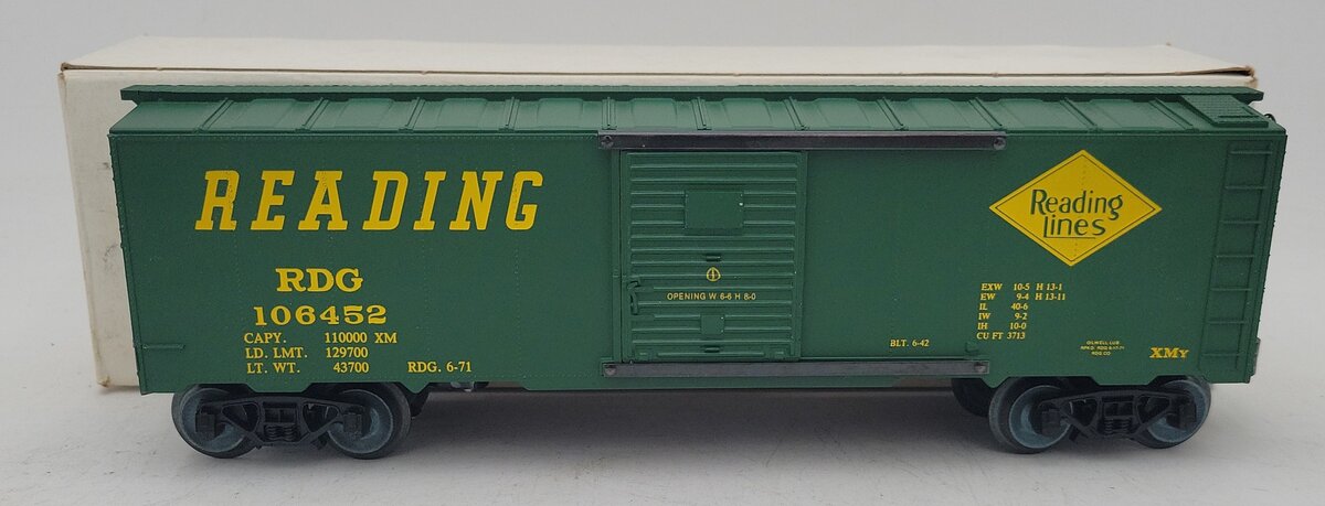 KMT 7 O Gauge Reading Boxcar #106452 EX/Box