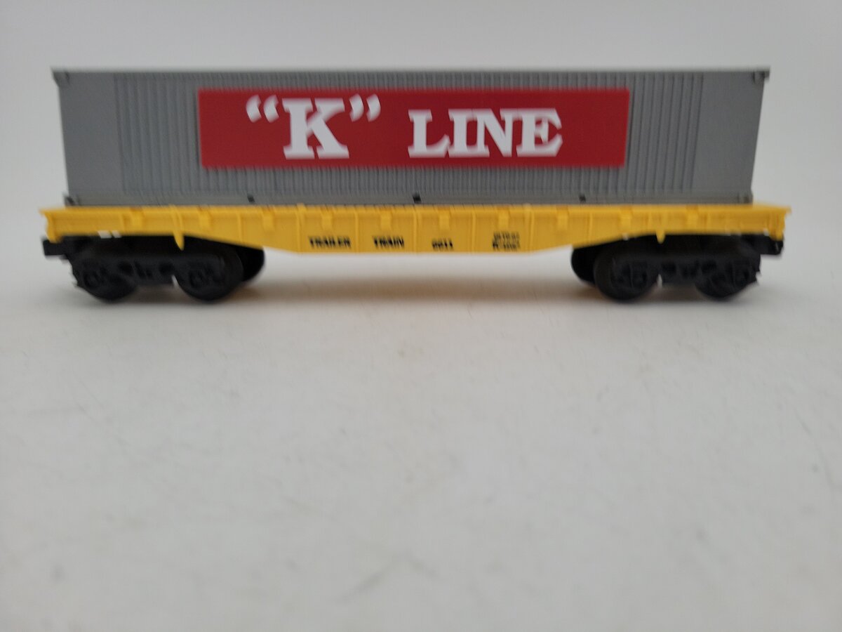 K-Line K6611 O Gauge Trailer Train Flatcar with K-Line Container VG/Box