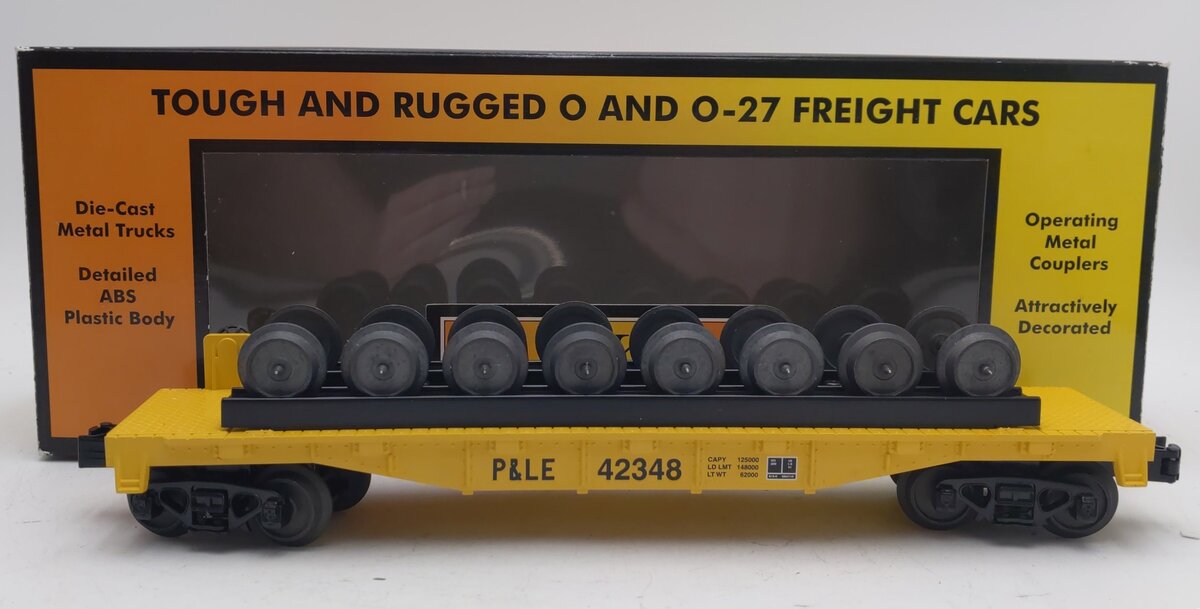 MTH 30-76364 O Pittsburgh & Lake Erie RailKing Flat Car with Wheel Set #42348 LN/Box