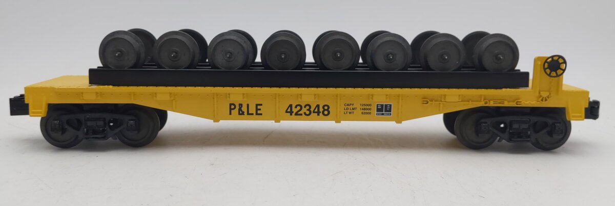 MTH 30-76364 O Pittsburgh & Lake Erie RailKing Flat Car with Wheel Set #42348 LN/Box
