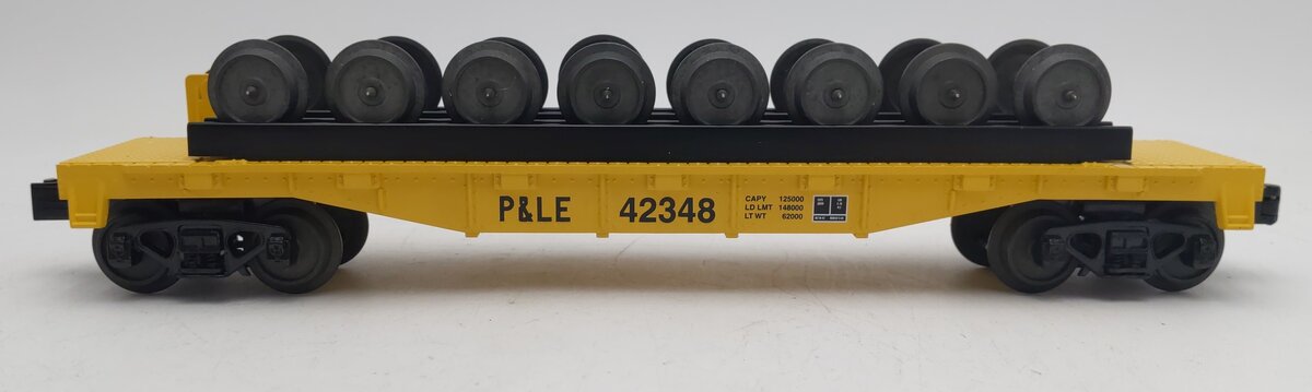 MTH 30-76364 O Pittsburgh & Lake Erie RailKing Flat Car with Wheel Set #42348 LN/Box