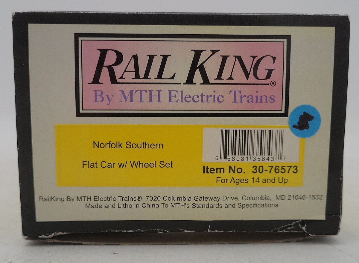 MTH 30-76573 O Norfolk Southern Flatcar with Wheel Set #905019 EX/Box