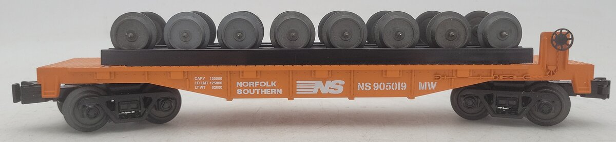 MTH 30-76573 O Norfolk Southern Flatcar with Wheel Set #905019 EX/Box