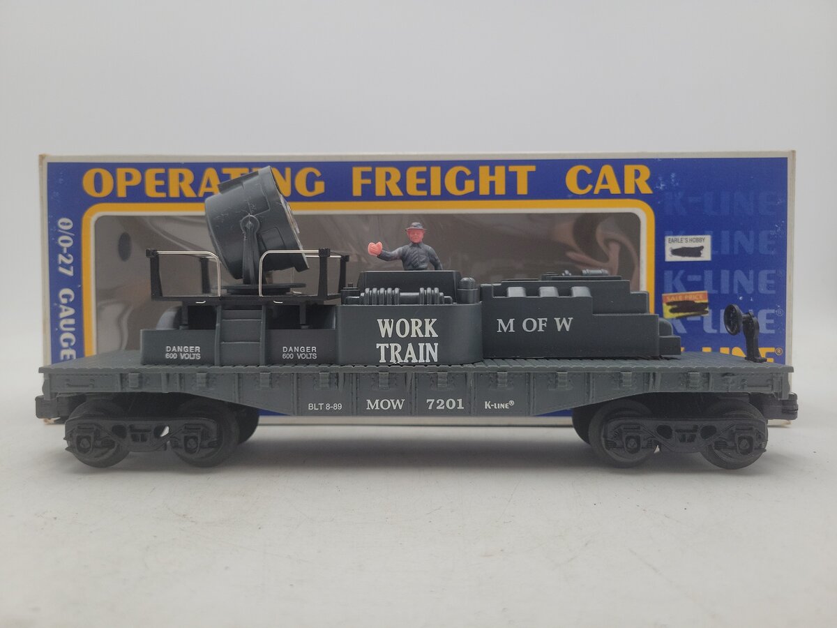 K-Line K7201 O Gauge MOW Operating Searchlight Car #7201 EX/Box