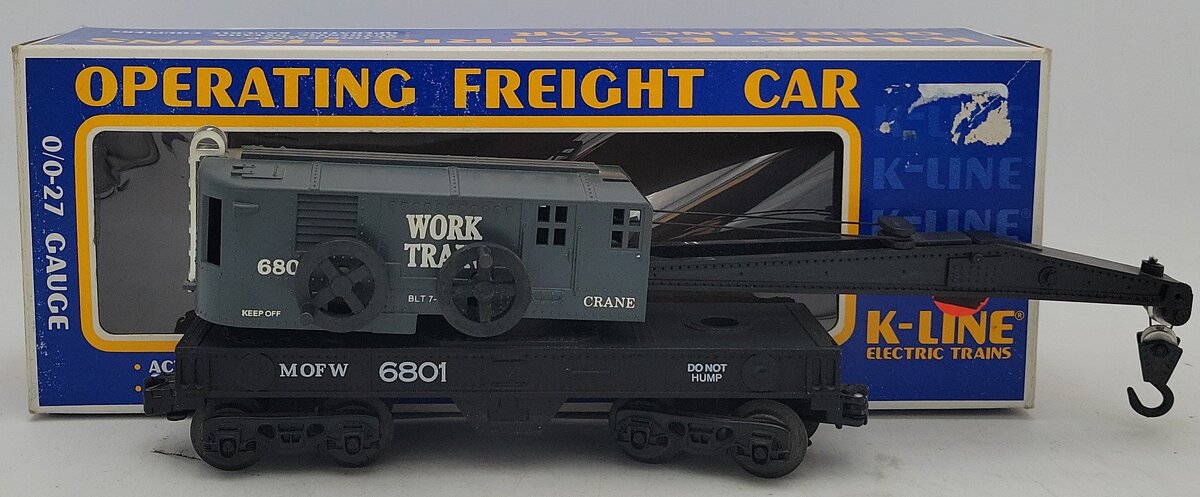 K-Line K6801 O Gauge MOW Crane Car #6801 EX/Box