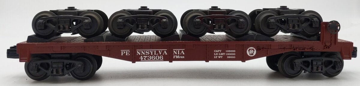 MTH 30-76199 O Pennsylvania Flat Car w/(4) Bettendorf Trucks #473606 LN/Box