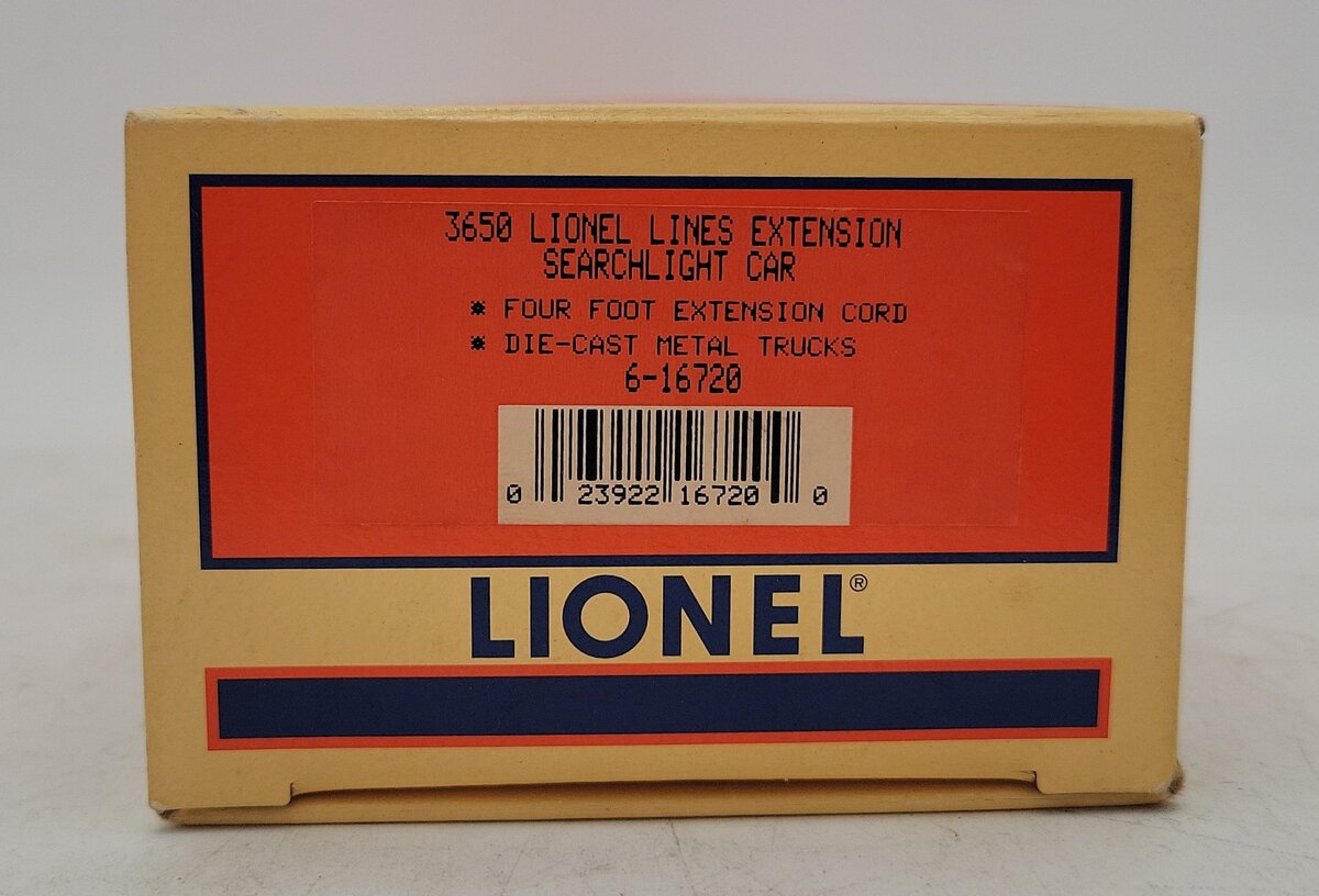 Lionel 6-16720 O Gauge Lionel Lines Exttension Searchlight Car NIB