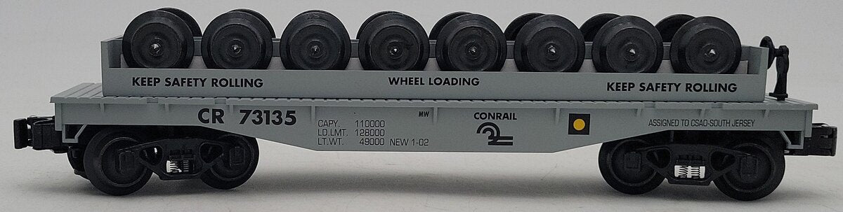 K-Line K661-1411 Conrail 2002 Safety Award Classic Flat Car w/ Wheels #73135 LN/Box
