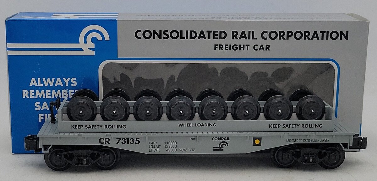 K-Line K661-1411 Conrail 2002 Safety Award Classic Flat Car w/ Wheels #73135 LN/Box
