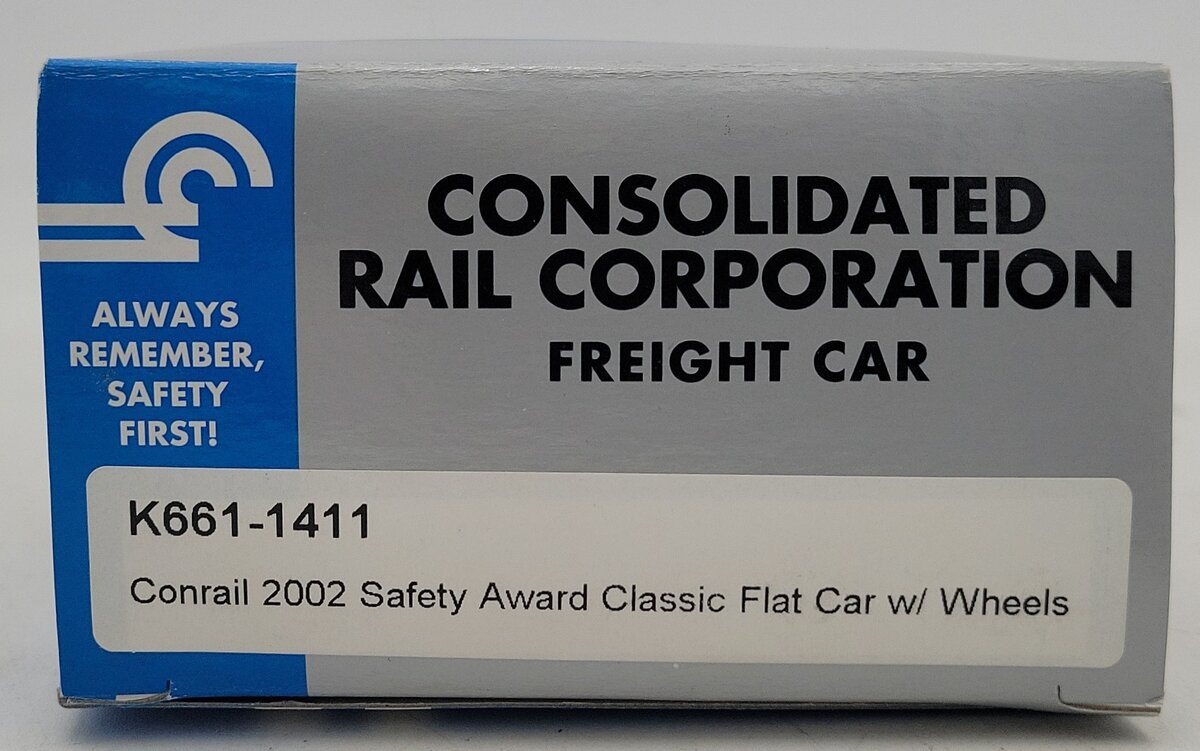 K-Line K661-1411 Conrail 2002 Safety Award Classic Flat Car w/ Wheels #73135 LN/Box