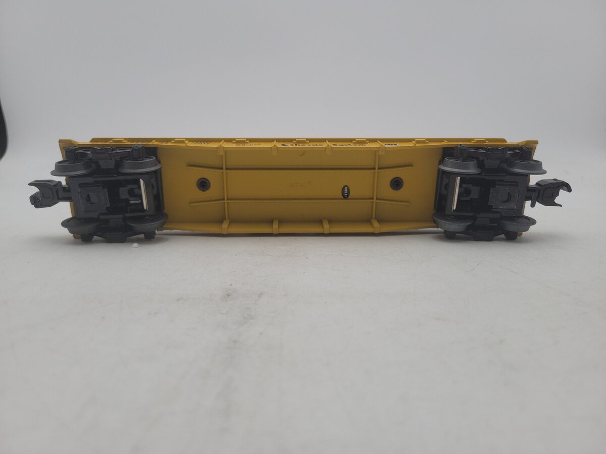 MTH 30-76619 O Chessie System RailKing 3-Rail Flatcar w/Wheelset Load #960022 EX/Box