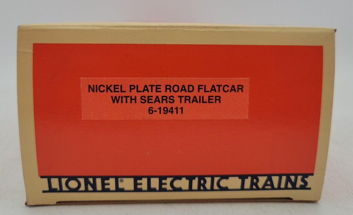 Lionel 6-19411 O Gauge Nickel Plate Road Flatcar w/Sears Trailer NIB