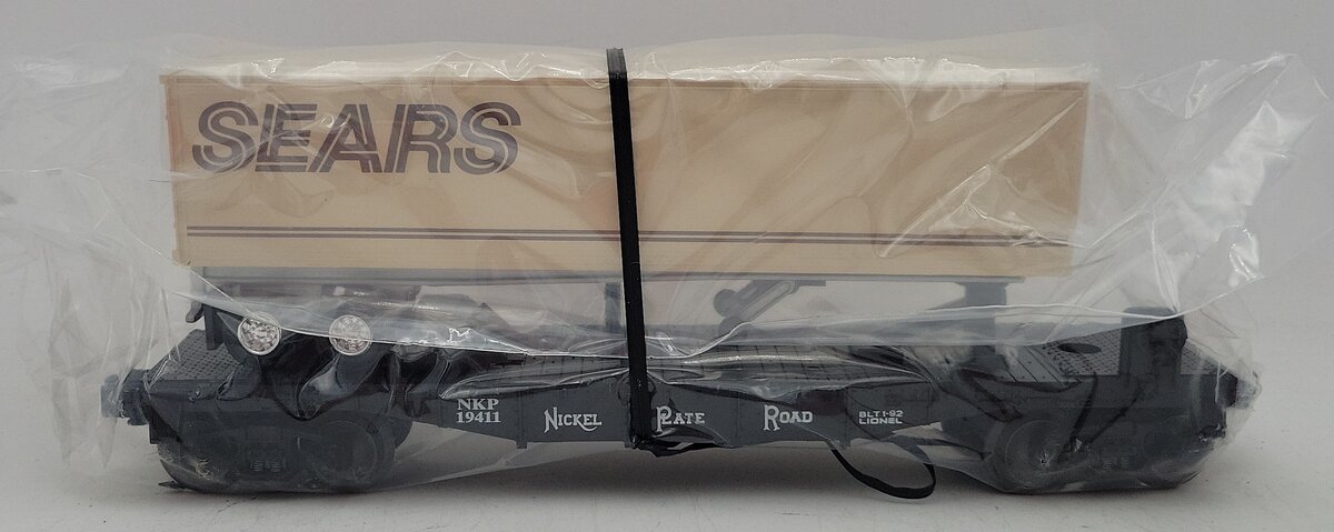 Lionel 6-19411 O Gauge Nickel Plate Road Flatcar w/Sears Trailer NIB