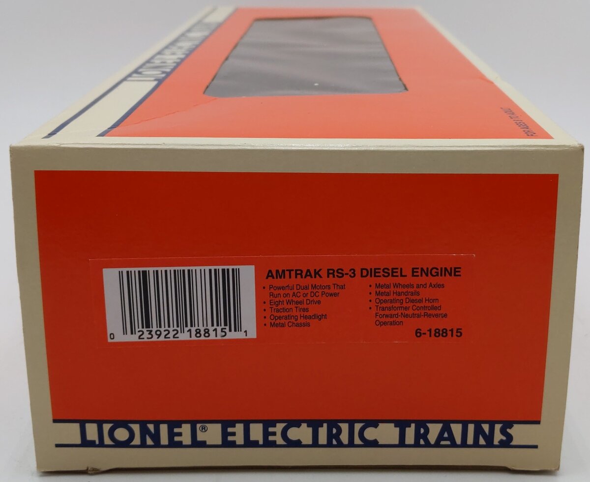 Lionel 6-18815 O Gauge Amtrak RS-3 Diesel Switcher #1815 LN/Box