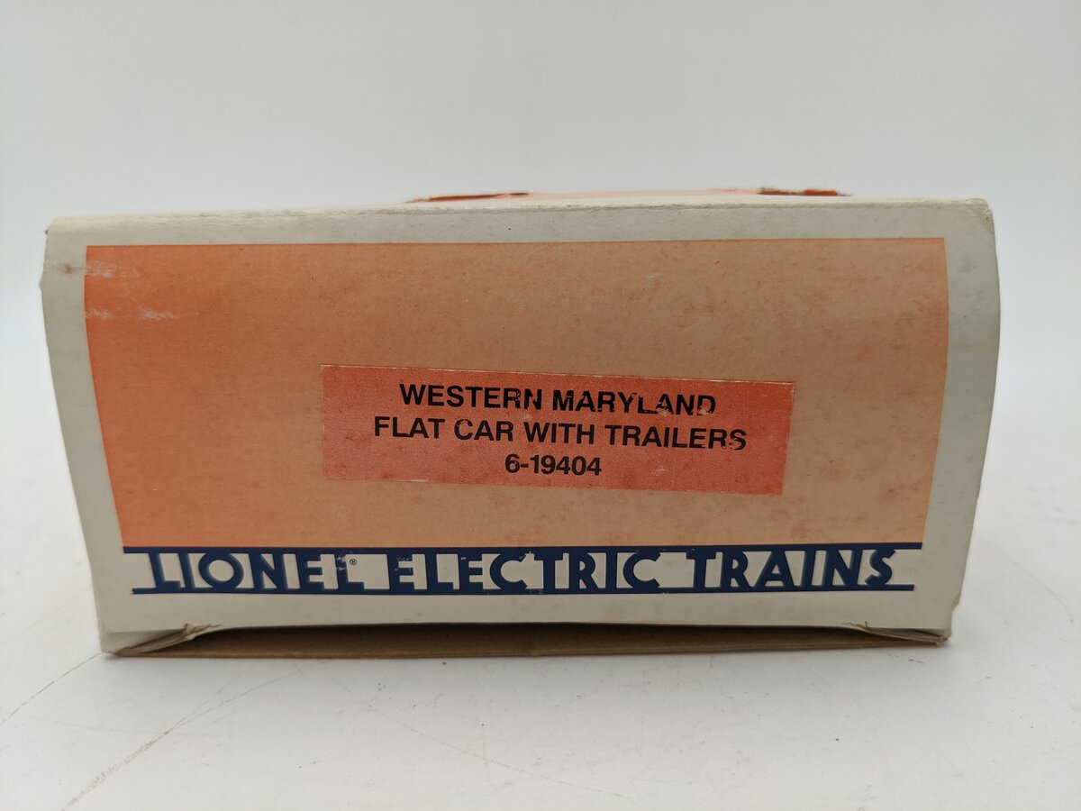 Lionel 6-19404 O Gauge Western Maryland Flatcar with Trailers #19404 EX/Box