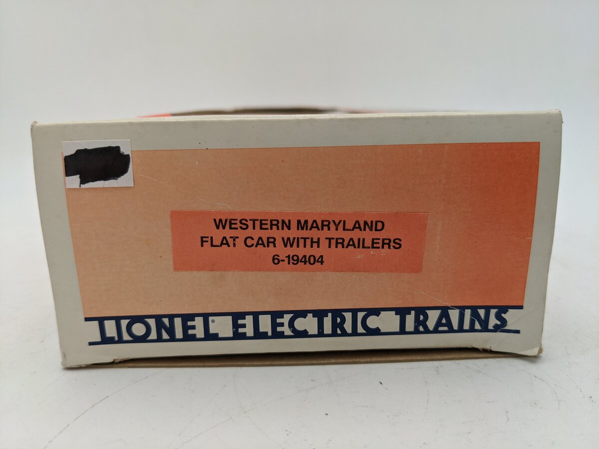 Lionel 6-19404 O Gauge Western Maryland Flatcar with Trailers #19404 EX/Box