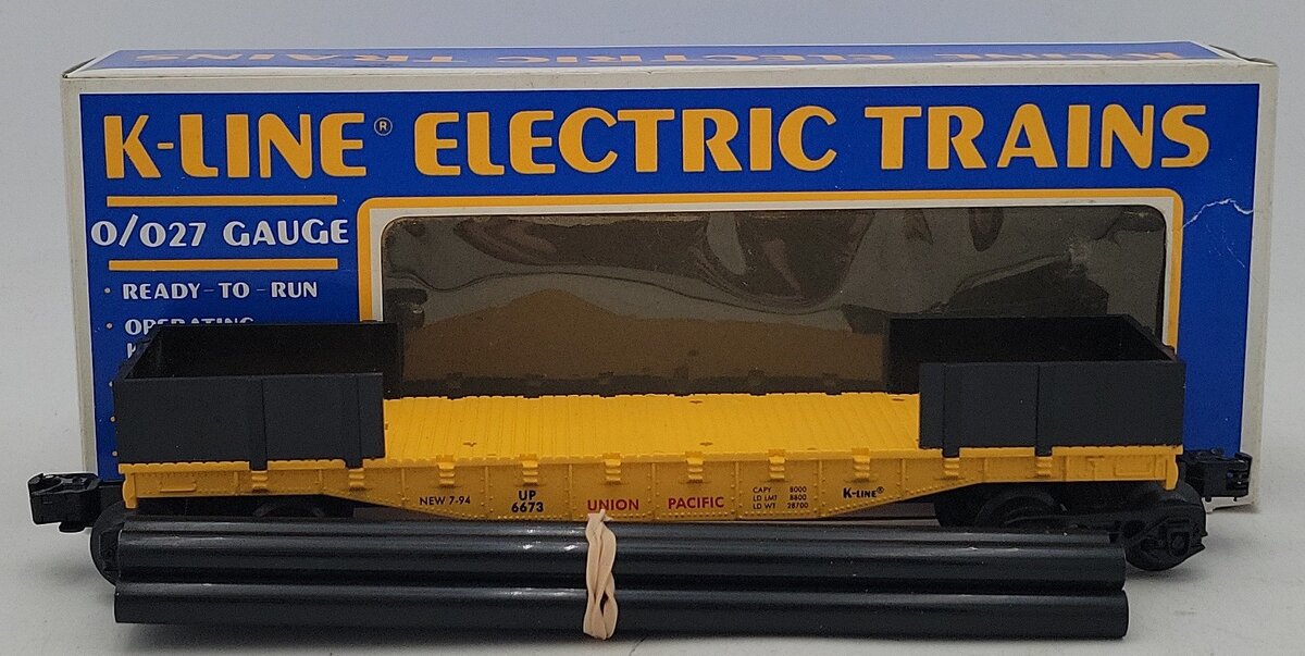 K-Line K6673 O Union Pacific Flatcar with Pipes #6673 EX/Box