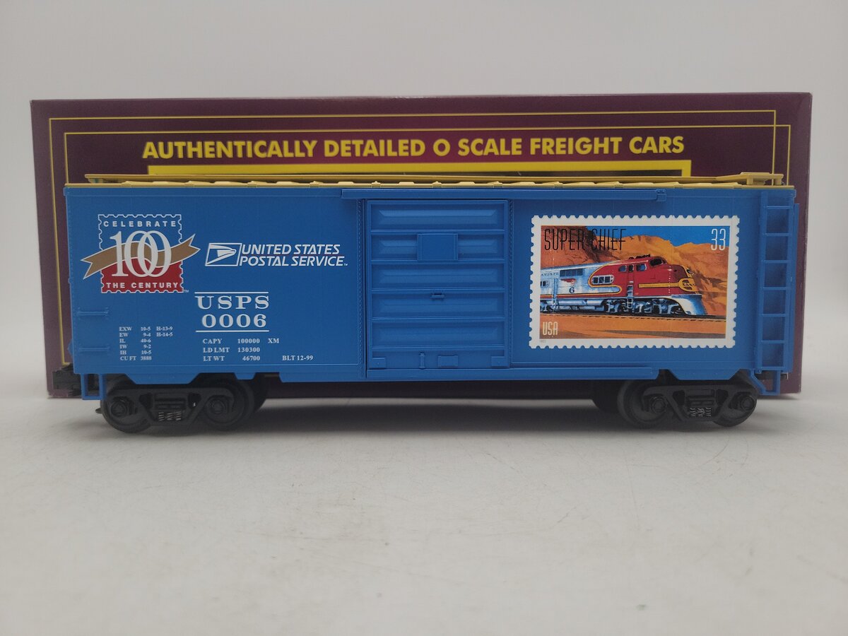 MTH 20-93056 O Gauge US Post Office 40' Single Door Boxcar #0006 EX/Box