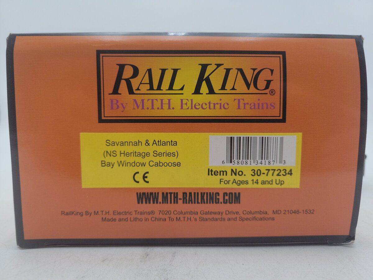 MTH 30-77234 O Gauge Savannah & Atlanta Bay Window Caboose #555765 LN/Box
