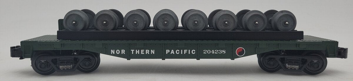 MTH 30-76081 O Northern Pacific RailKing Flat Car with Wheel Set #204238 LN/Box